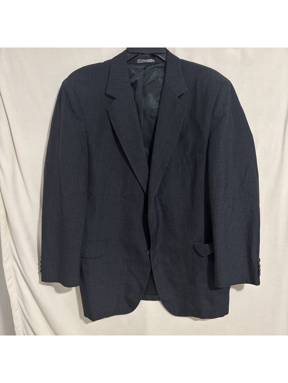 VTG Imported Fabrics Blazer Imported Fabric Pinstripe Tailored Especially Langha